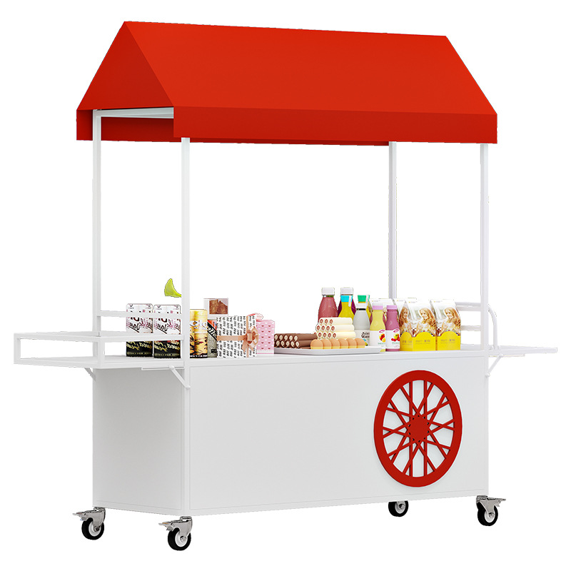 Food Snacks With Iron - Booth rack Mobile trolley Food cart