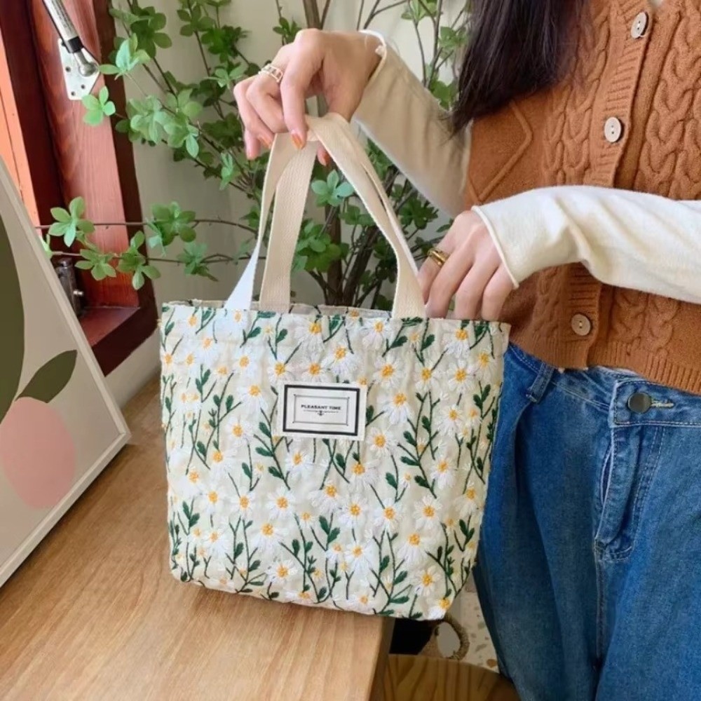 Food Snacks Packaging - Large Capacity Sweet Embroidered Tote Bag