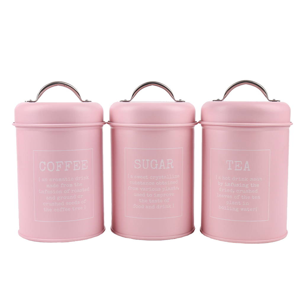 Food Snacks With Iron - Set of 3 Canister Iron Kitchen