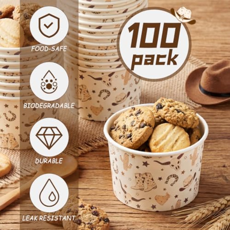 100 Pack 9 oz Paper Ice Cream  – обзор и цена Food Or Snacks