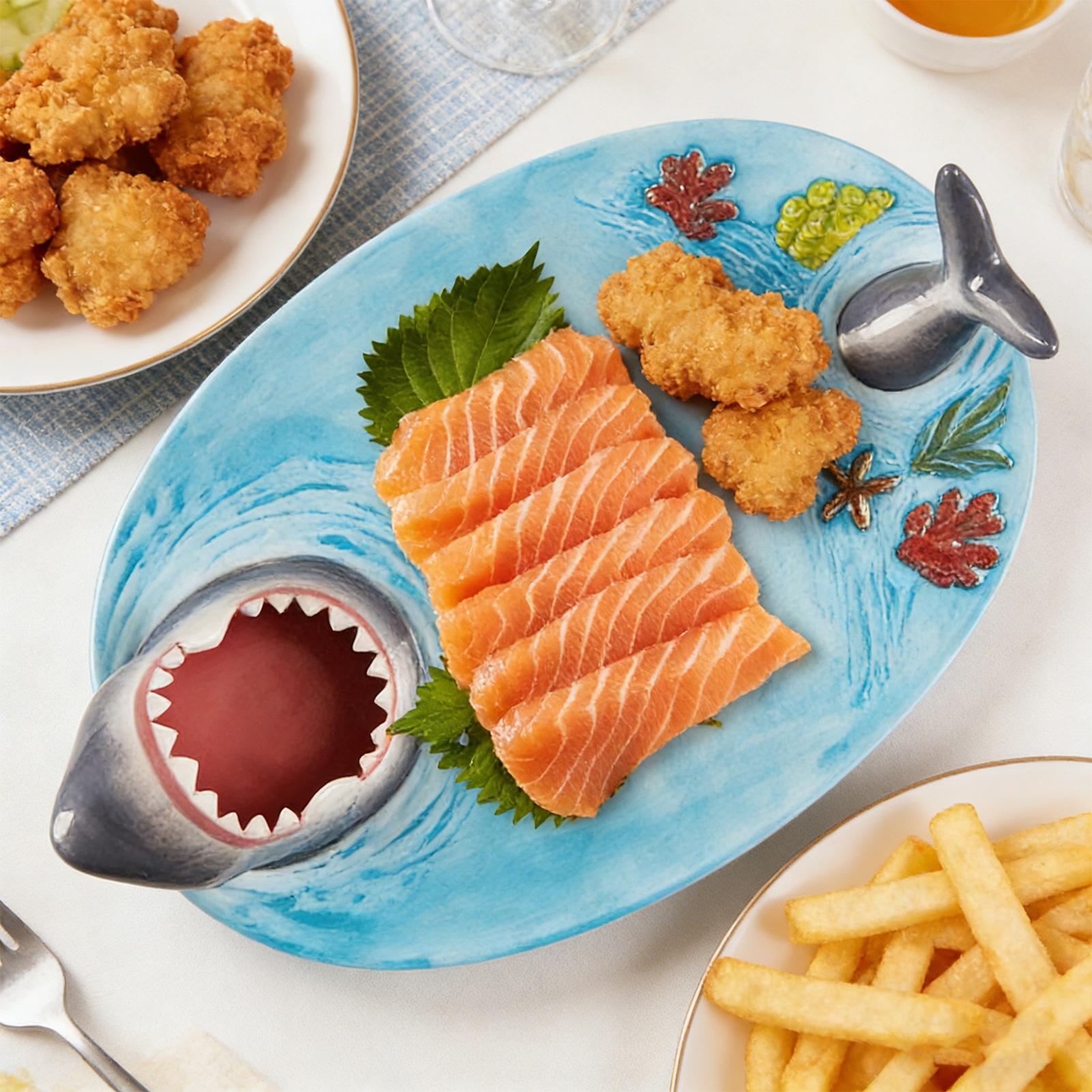 Shark Sushi Plate Shark Cerami – обзор и цена Food Snacks In India