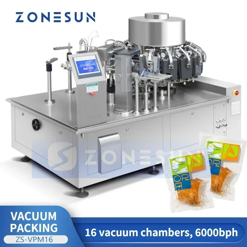 ZONESUN ZS-VPM16 Rotary Vacuum – обзор и цена Food Snacks Packaging