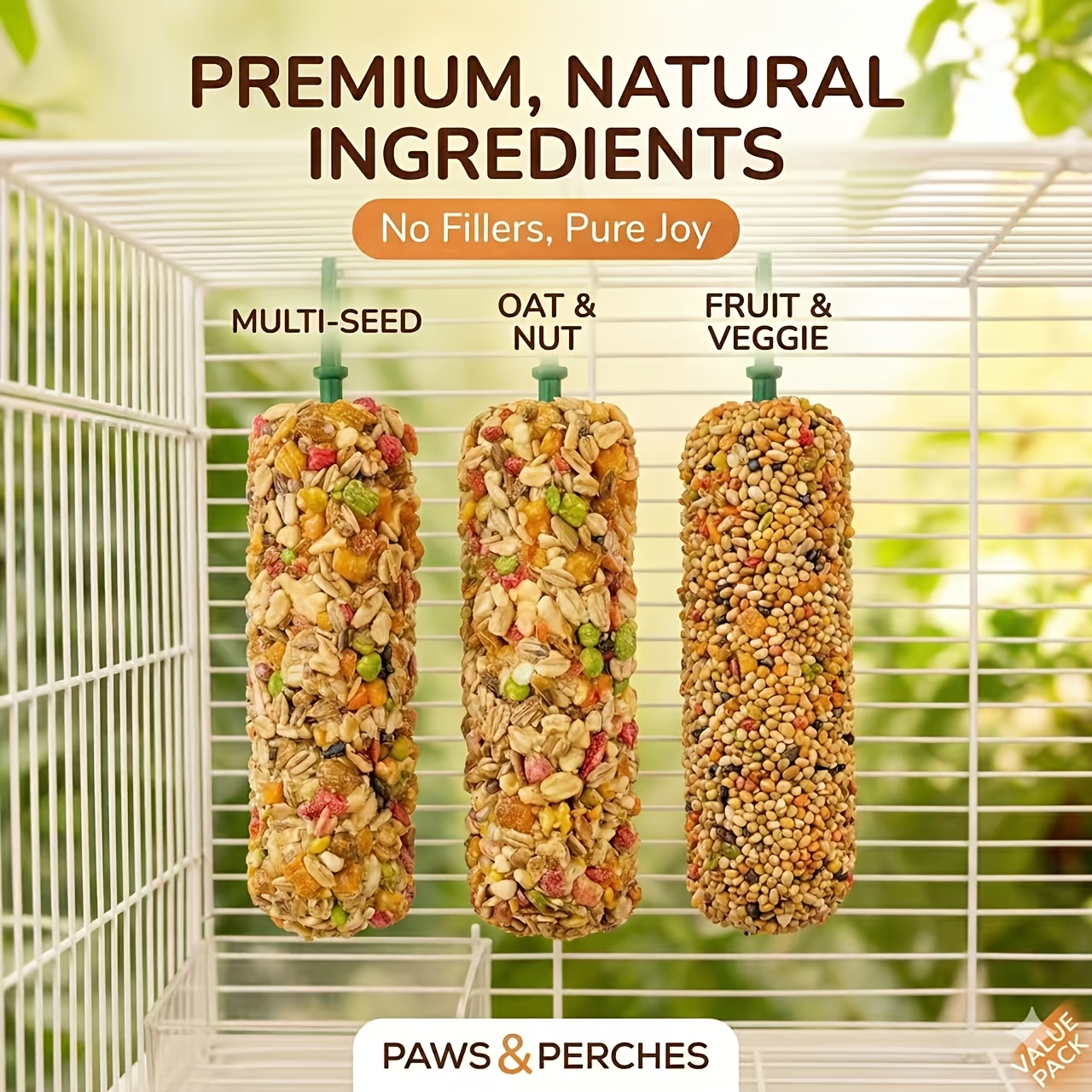 3pcs Bird Treat Sticks, Natura – обзор и цена Food Snacks High In Protein