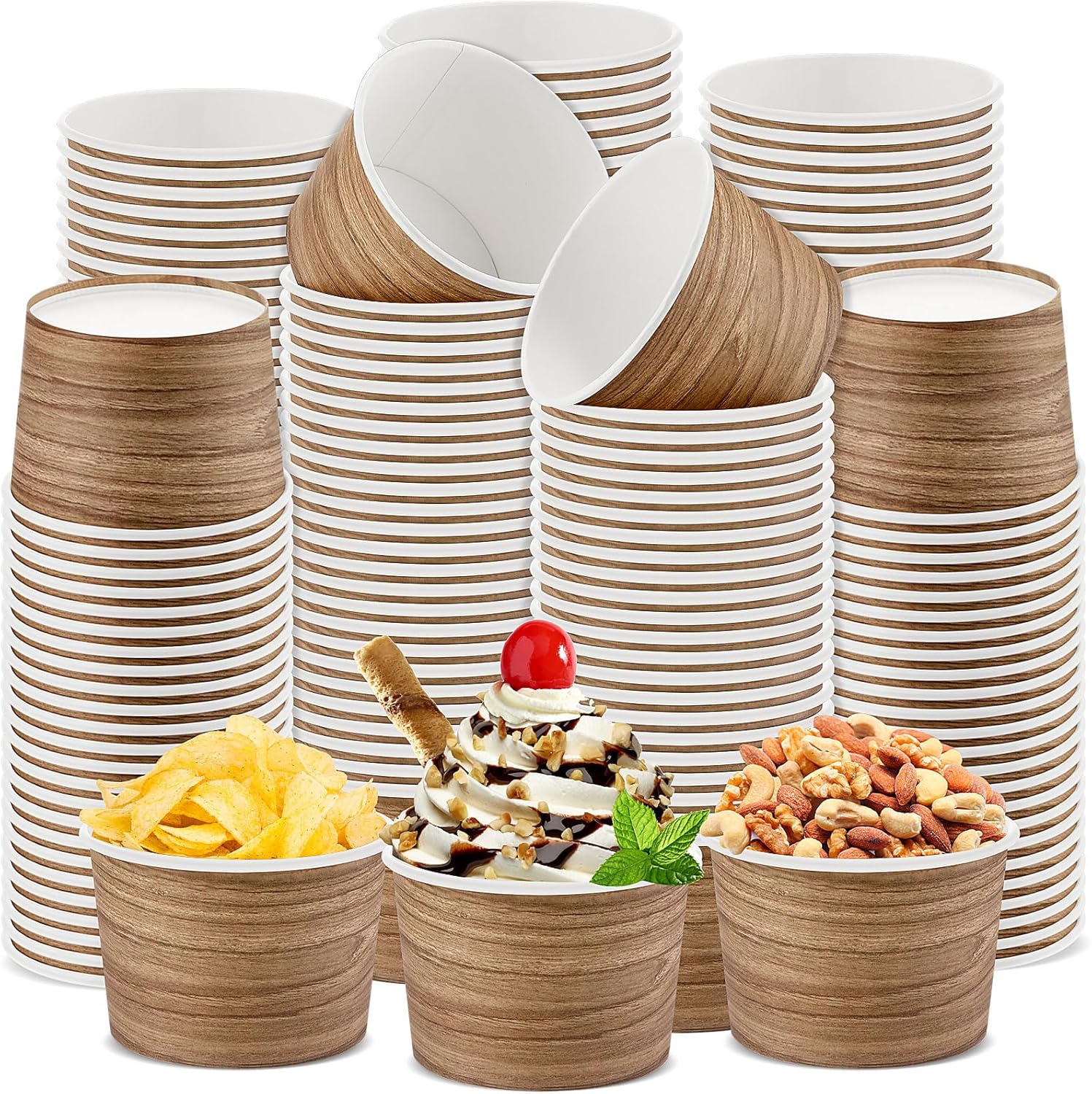 180 Pcs Wood Grain Paper Ice C – обзор и цена Food Or Snacks