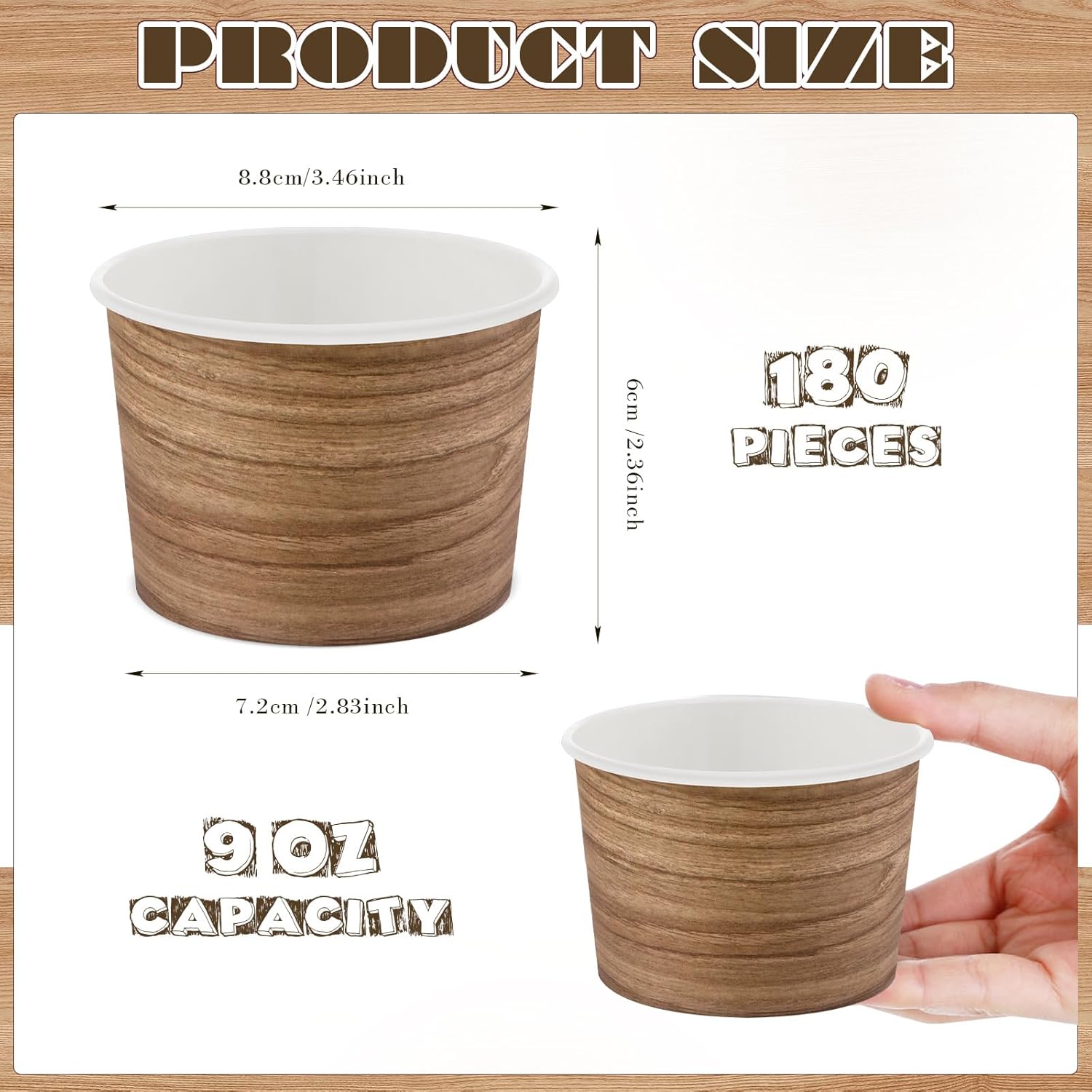 180 Pcs Wood Grain Paper Ice C – обзор и цена Food Or Snacks