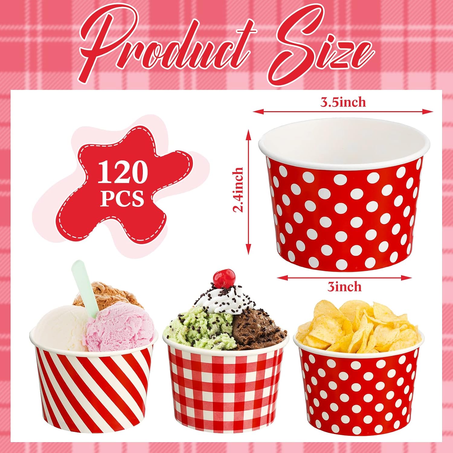 120 Pack Paper Ice Cream Cups  – обзор и цена Food Or Snacks