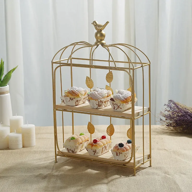 -Double Birdcage Wooden Desser – обзор и цена Food Snacks With Iron