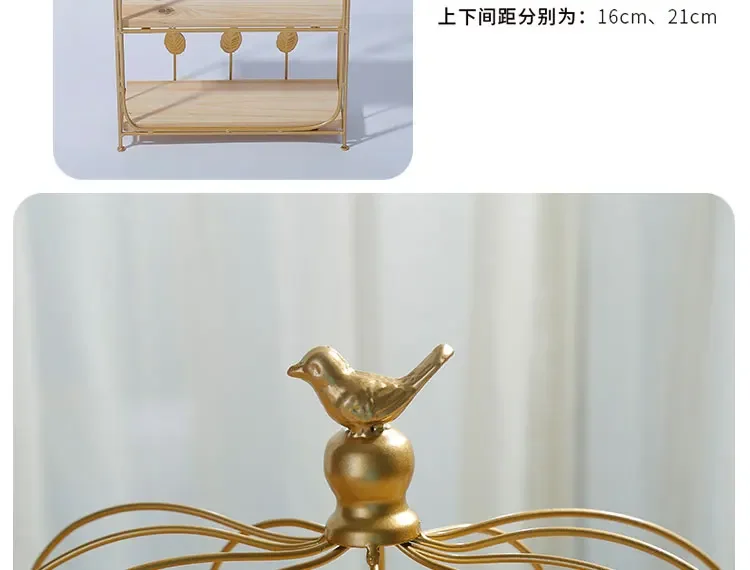 -Double Birdcage Wooden Desser – обзор и цена Food Snacks With Iron
