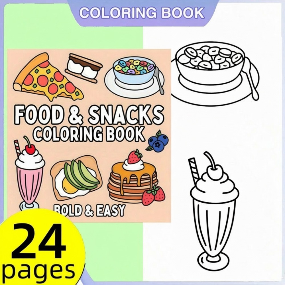 Food and Snacks Coloring Book  – обзор и цена Food And Snacks Coloring Pages
