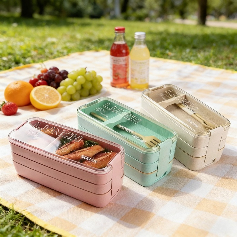 3 in 1 Wheat Straw Bento Box R – обзор и цена Food Or Snacks