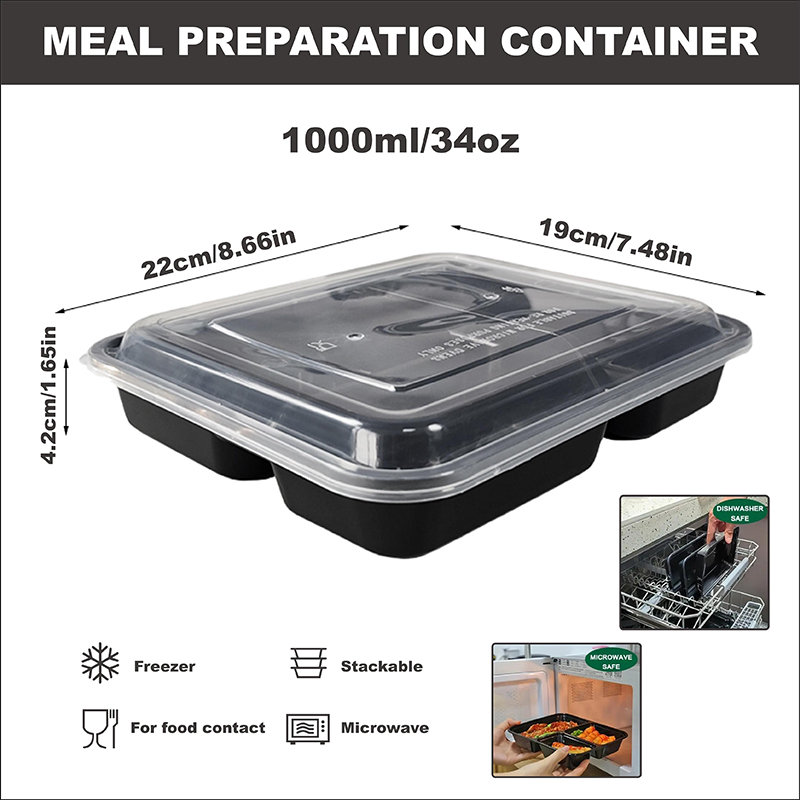 3-Compartment 34 Oz/1000 Ml, 1 – обзор и цена Food Prep Snacks